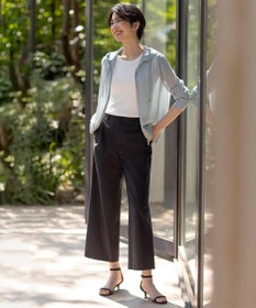 J.PRESS LADIES L 【洗える】シアーライトニット パーカー