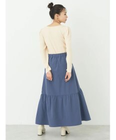 earth music&ecology ハートネック袖パールニットプルオーバー