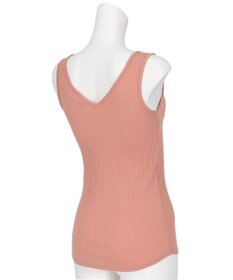 une nana cool 綿100% リブ編みコットン タンクトップ