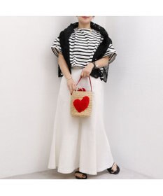 UNBILLION カシュカシュ cachecache / ハート付ラフィアバケットトート カゴバッグ