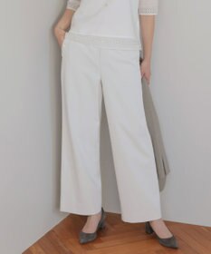 J.PRESS LADIES S 麻シェルドライ ワイド ストレート パンツ