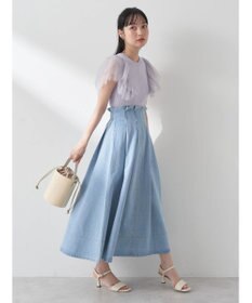 earth music&ecology 袖レースリブニットプルオーバー