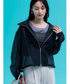 Te chichi ショートシアーフーディーブルゾン