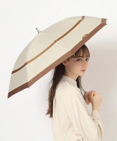 MOONBAT FURLA 晴雨兼用日傘 長傘 シャンブレー切継 ／遮光 遮熱 UV