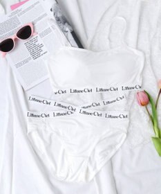 WEGO 【ブラトップ＆ショーツセット】Liliane　Ciel　ロゴテープ