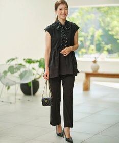 組曲 S スタイルアップジャージー フレアパンツ