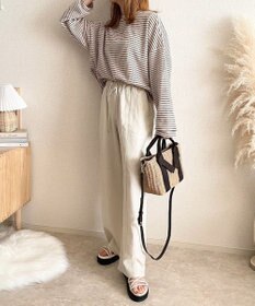 LA BAGAGERIE 【maison vert】 【ペーパー素材・多収納】リボンハンドル2WAYかごバッグ