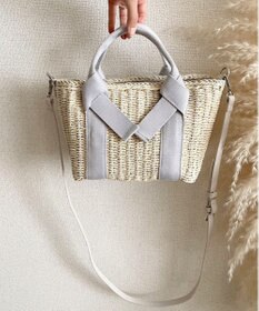 LA BAGAGERIE 【maison vert】 【ペーパー素材・多収納】リボンハンドル2WAYかごバッグ