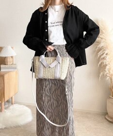 LA BAGAGERIE 【maison vert】 【ペーパー素材・多収納】リボンハンドル2WAYかごバッグ