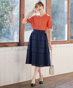 Tiaclasse L 【新色追加・洗える】幅広く活躍が期待できるレース切替スカート