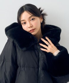 earth music&ecology フードファー中綿ショートコート