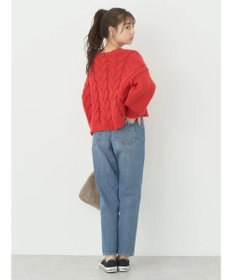 earth music&ecology ローゲージ手編み風ケーブルプルオーバー