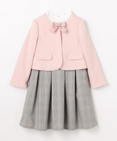 組曲 KIDS  【110-140㎝】 チェックワンピース＆ドビージャケットセット