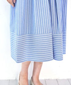 Tiaclasse L 【洗える】フレアスリーブシャツワンピース