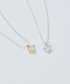 Phoebe 【金属アレルギー対応】グリマースクエアビジューネックレス/ニッケルフリー シルバー