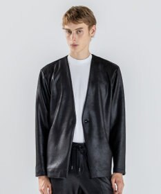 JOSEPH HOMME 新素材【ストレッチ/光沢感】レザーライクジャージー　カーディガン