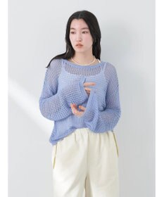 earth music&ecology レーシーニットプルオーバー