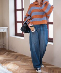 WEGO ハーフジップショートニットプルオーバー