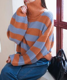 WEGO ハーフジップショートニットプルオーバー