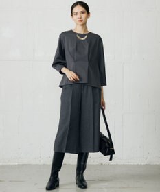 自由区 L 【17号サイズまで展開・SHIHOさん着用】ブライトリングツイード2タッククロップド パンツ