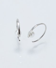 Phoebe 【金属アレルギー対応】カーブラインパールピアス/サージカルステンレス シルバー