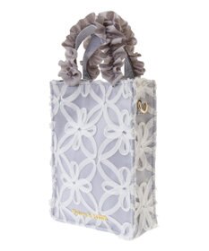 Maison de FLEUR チュールフラワーフリルミニショルダートートバッグ