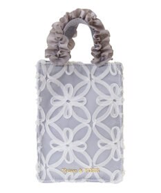 Maison de FLEUR チュールフラワーフリルミニショルダートートバッグ