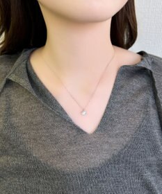 Phoebe 【金属アレルギー対応】グリマースクエアビジューネックレス/ニッケルフリー シルバー