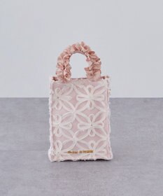 Maison de FLEUR チュールフラワーフリルミニショルダートートバッグ