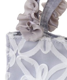 Maison de FLEUR チュールフラワーフリルミニショルダートートバッグ