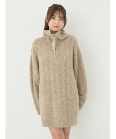 earth music&ecology ブークレハーフジップミニワンピース