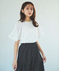 Feroux 【UVケア】ジョーゼットフレアスリーブ Tシャツ