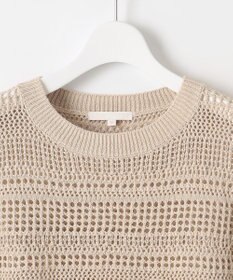 自由区 L 【洗える】レーシーリネンコットン ニット