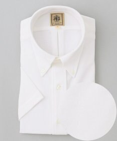 J.PRESS MEN 酷暑の清潔感もこれ一枚で【吸水速乾 / 抗菌防臭 / 防シワ】【J.PRESS OXFORD JERSEY】カノコインレイ半袖 シャツ / B.D.
