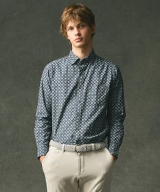 JOSEPH ABBOUD 【柔らか】ファインパターンプリント シャツ ネイビー系5