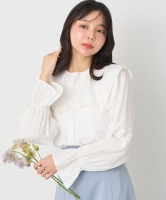 earth music&ecology ２ＷＡＹスクエアラッフルカラーブラウス