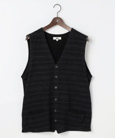 JOSEPH ABBOUD 【キングサイズ・洗える/ソフトな肌触り/軽い】シェニールヤーンジャカードニット ベスト