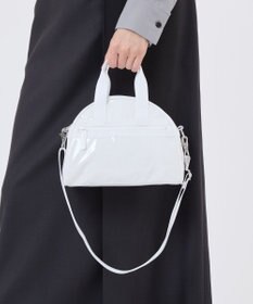 LeSportsac ROUND SM SATCHEL/ホワイトグリマーシャイン