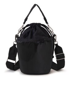 LeSportsac SM DRAWSTRING BUCKET/ブラックシャイン/ブラック