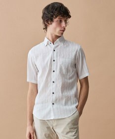 JOSEPH ABBOUD 【キングサイズ・清涼・リネンブレンド】コットンリネン ボイルコード　半袖 シャツ
