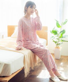 Wing ウイング スリープ パジャマ 長袖 長ズボン 綿レーヨン天竺素材 レディース EP8022 ウイング／ワコール