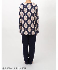 WACOAL ワコール_リラックス＆スリープ パジャマ 長袖 長ズボン 綿100％(本体) スムース素材 上下セット かぶりタイプ ミントン NDW418 /ワコール
