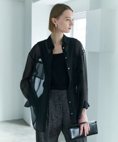 ICB ドライシアーオーガンジー シャツ ブラック