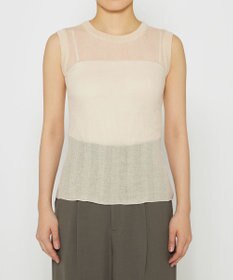 uncrave 【手洗い可】シアー ランダムリブ ノースリーブ カットソー（uncrave STANDARD）