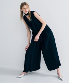 uncrave ウォッシャブルダブルクロス プリーツオールインワン