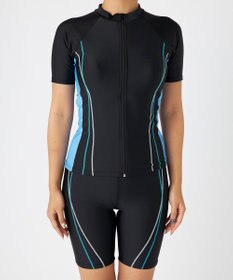 OP／FILA 半袖フルジップフィットネス水着