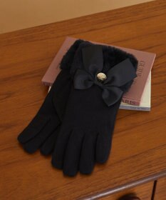 Maison de FLEUR ビッグリボンファーグローブ