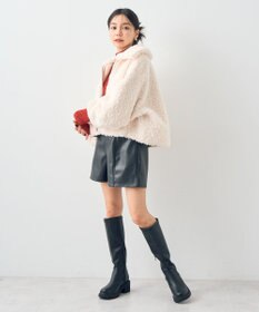 earth music&ecology リバーシブルフェイクムートンショートブルゾン