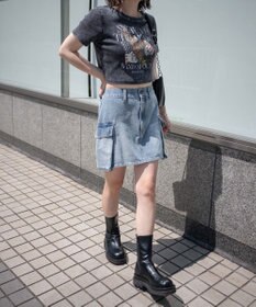 WEGO ヴィンテージウォッシュグラフィックリブT