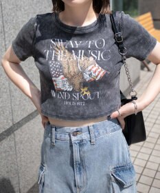 WEGO ヴィンテージウォッシュグラフィックリブT